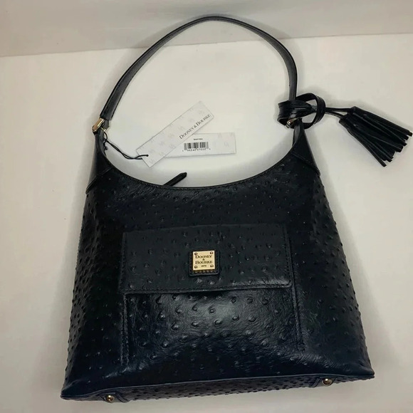 Dooney Bourke Hobo Bag Ostrich Black NWT